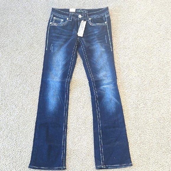 NWT Grace In LA Blue Bootcut Jeans Size 27 - Picture 2 of 12